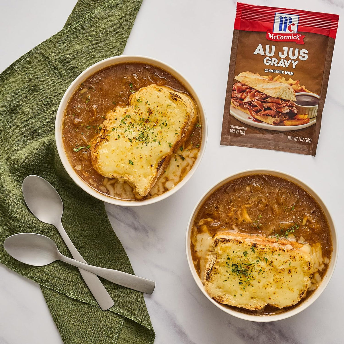 McCormick Au Jus Gravy Mix – Sugar-Conscious Gravy Pack for Health-Aware Home Chefs, Pack of 4