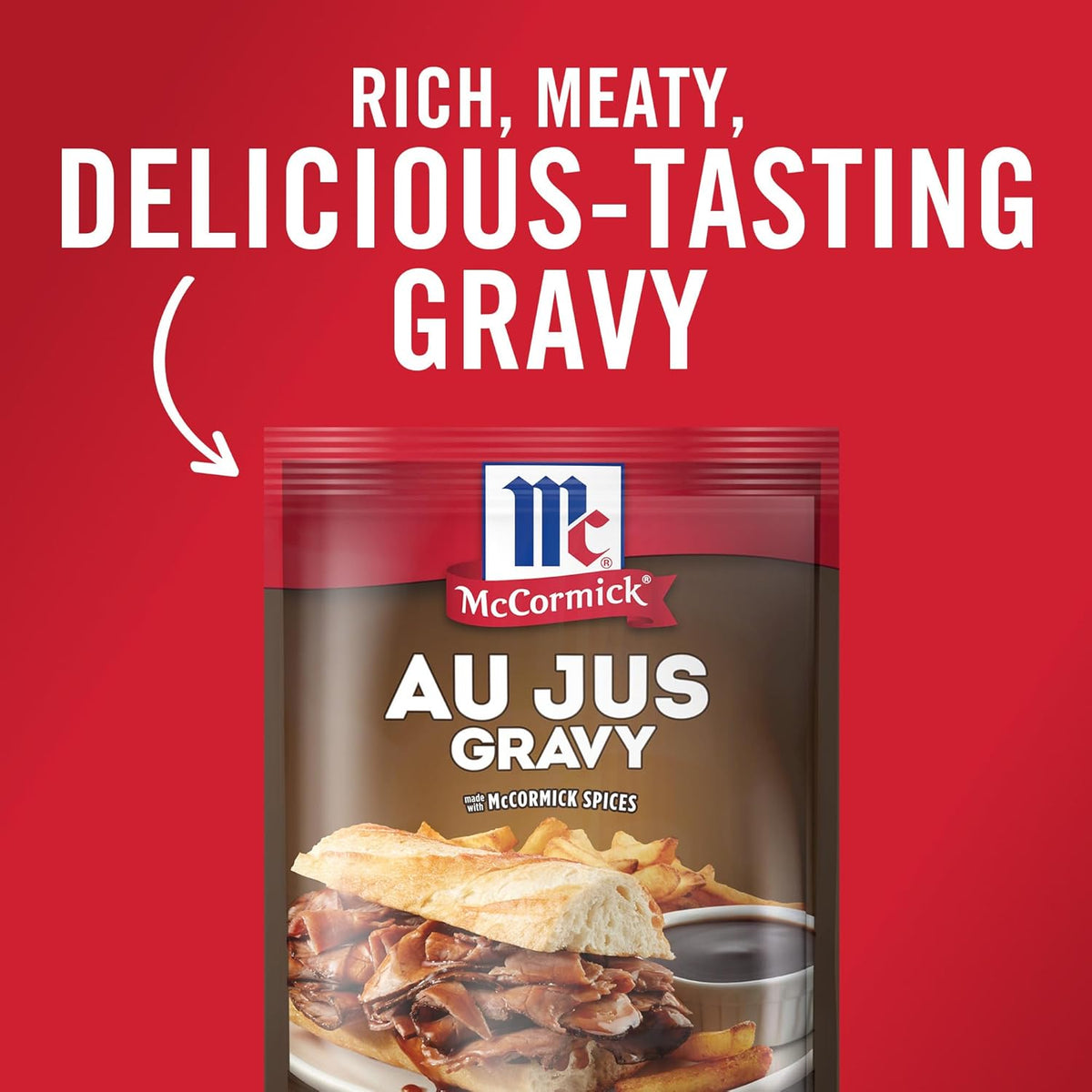 McCormick Au Jus Gravy Mix – Sugar-Conscious Gravy Pack for Health-Aware Home Chefs, Pack of 4