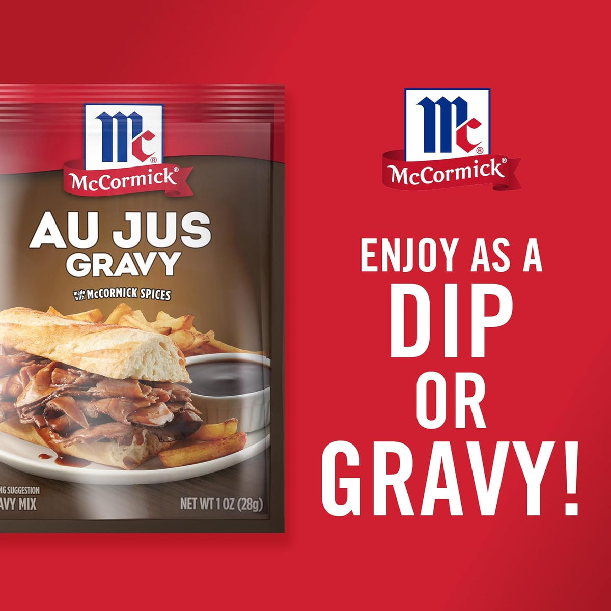 McCormick Au Jus Gravy Mix – Sugar-Conscious Gravy Pack for Health-Aware Home Chefs, Pack of 4