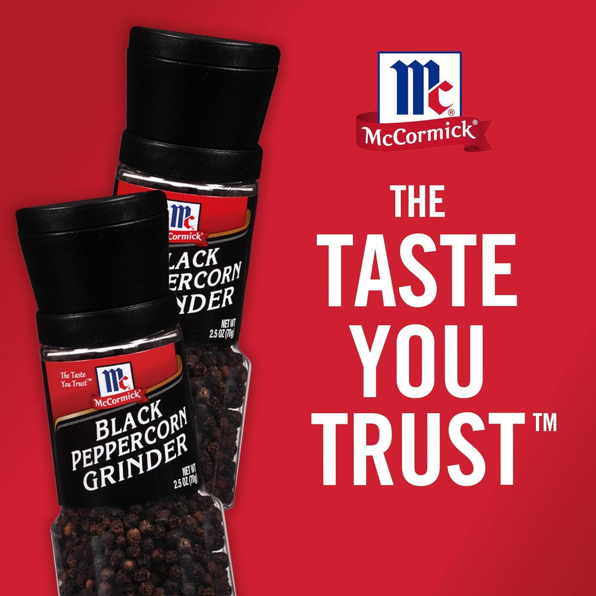 McCormick Black Peppercorn Grinder – Backyard Grill Station Essential, Fresh Pepper for Steaks and Burgers
