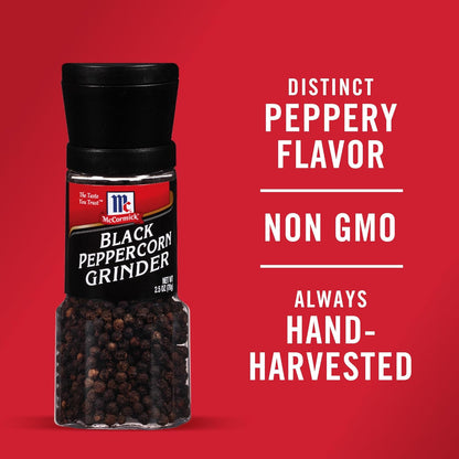 McCormick Black Peppercorn Grinder – Backyard Grill Station Essential, Fresh Pepper for Steaks and Burgers