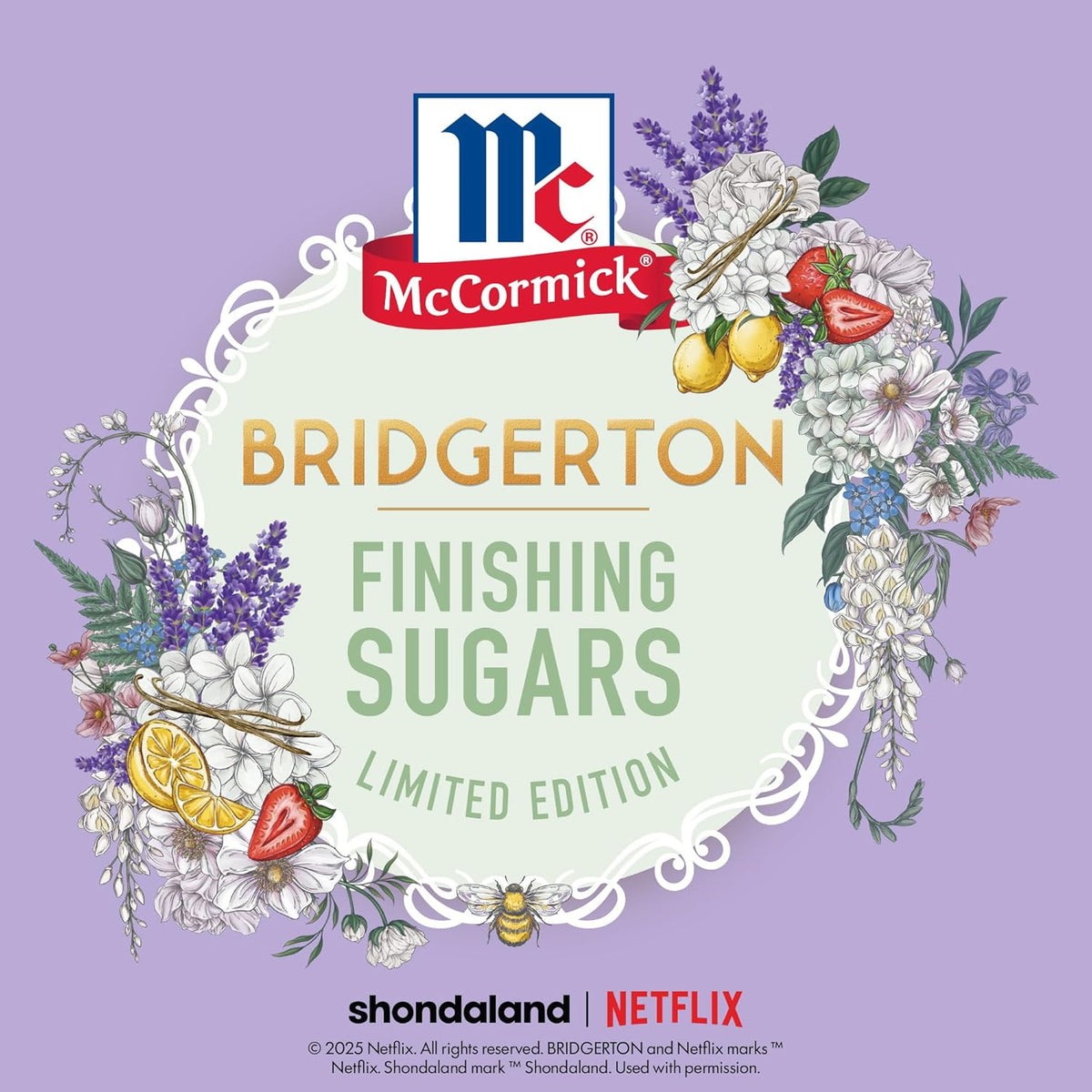 McCormick Bridgerton Finishing Sugar – Premium Garden Party Garnish for High-End Desserts and Signature Cocktails