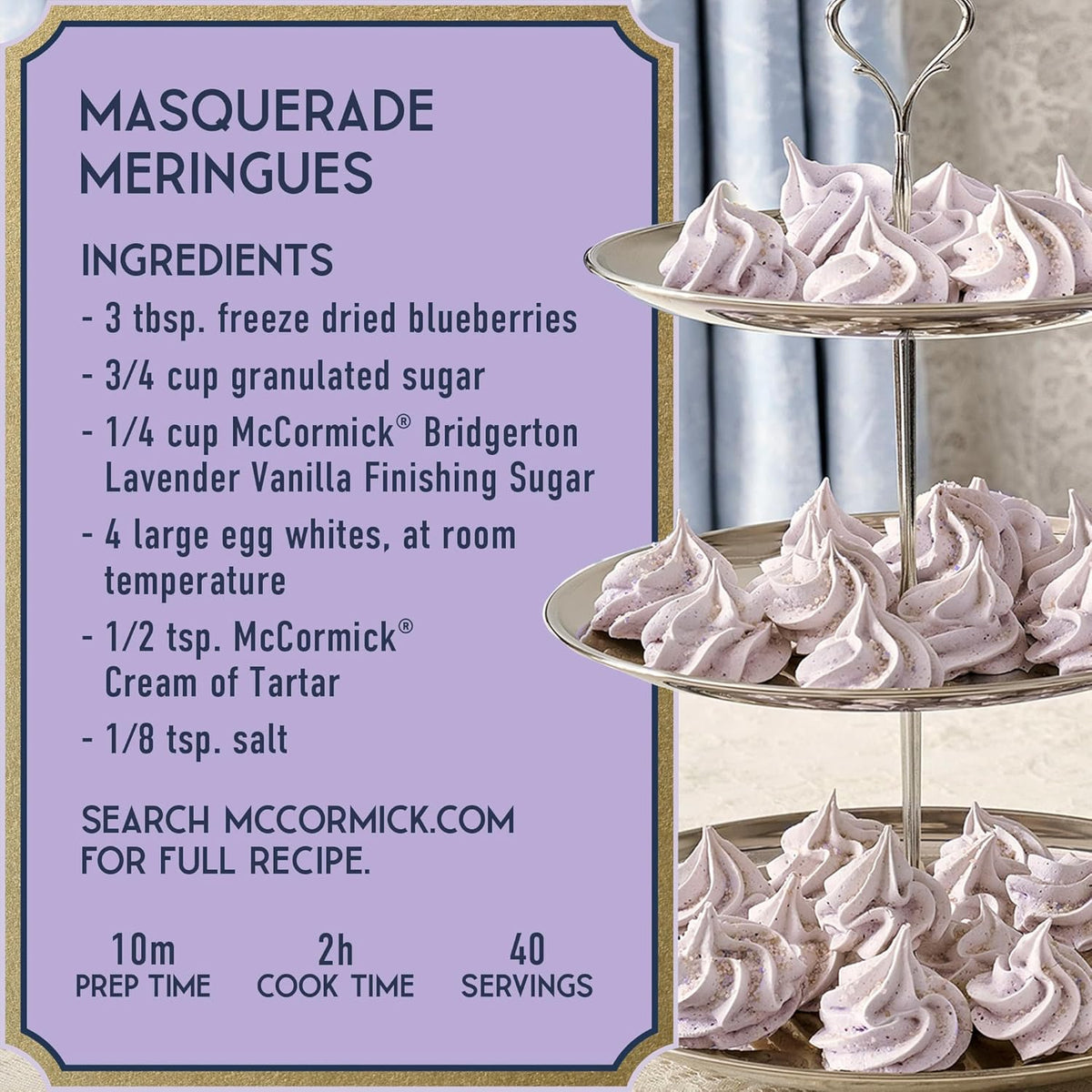 McCormick Bridgerton Finishing Sugar – Premium Lavender Vanilla Crystal Sugar for Elevated Cocktails and Dessert Plating