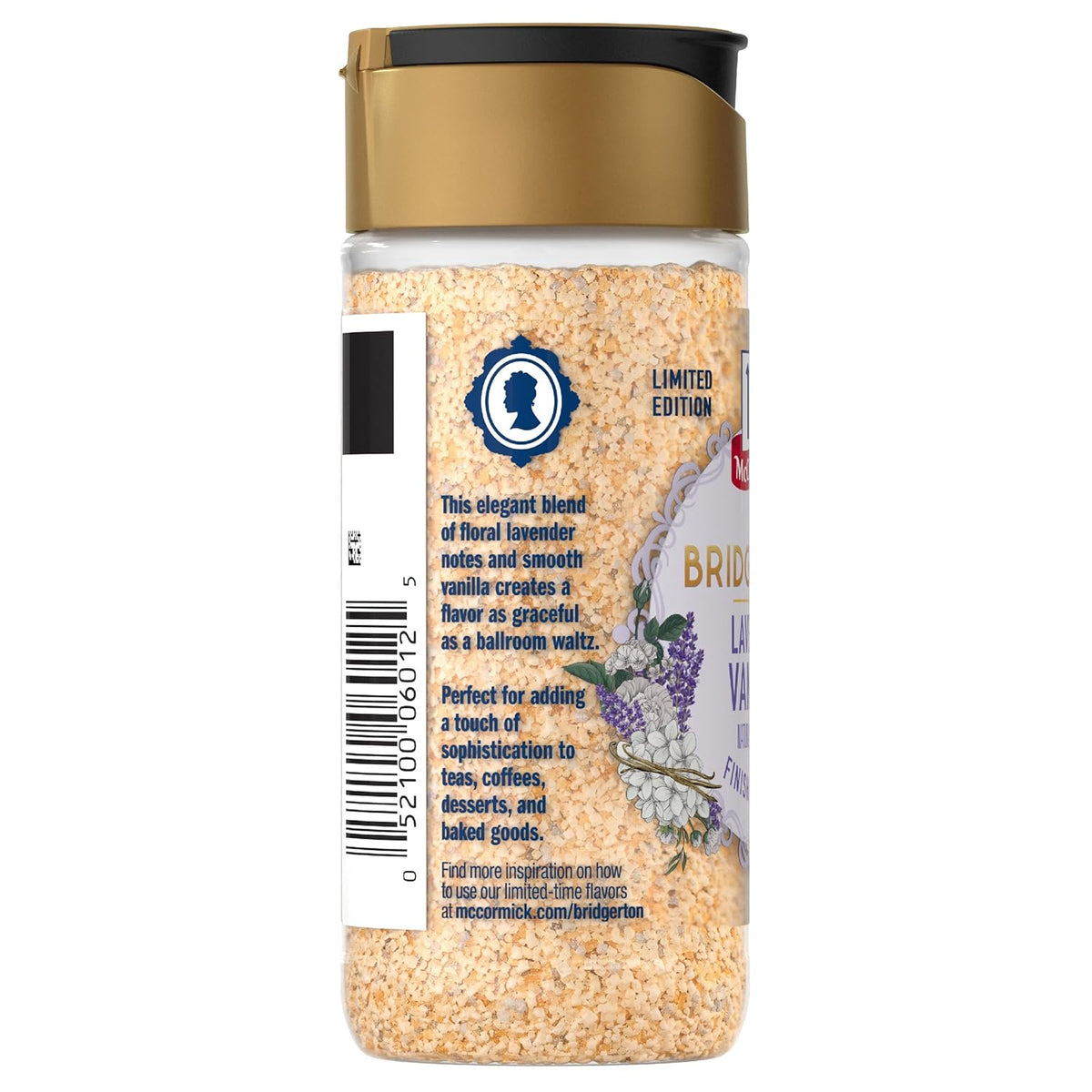 McCormick Bridgerton Finishing Sugar – Premium Lavender Vanilla Crystal Sugar for Elevated Cocktails and Dessert Plating
