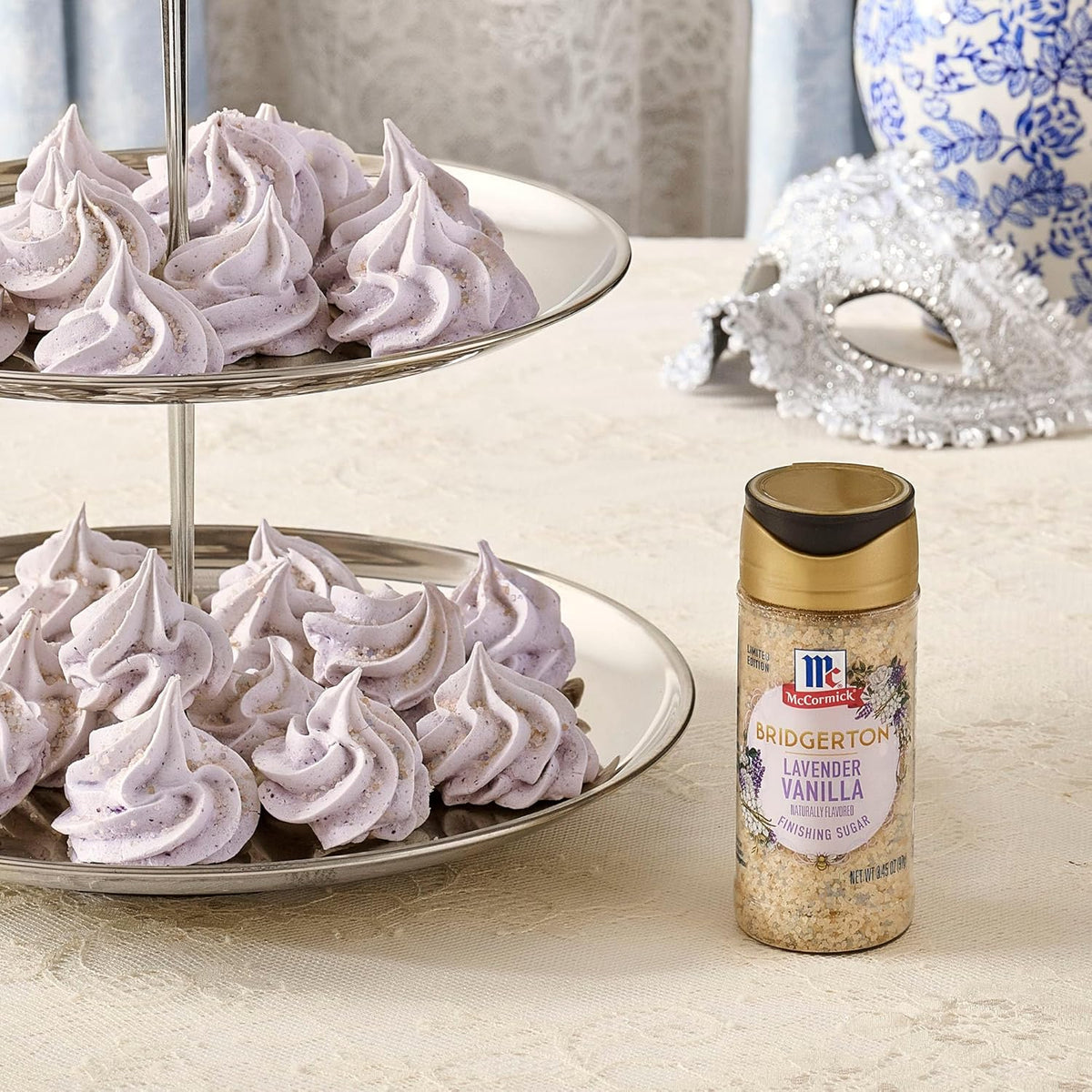 McCormick Bridgerton Finishing Sugar – Premium Lavender Vanilla Crystal Sugar for Elevated Cocktails and Dessert Plating