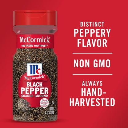 McCormick Coarse Ground Black Pepper – Streamlined FlavorSealed Bottle for Simple, Refined Home Cooking