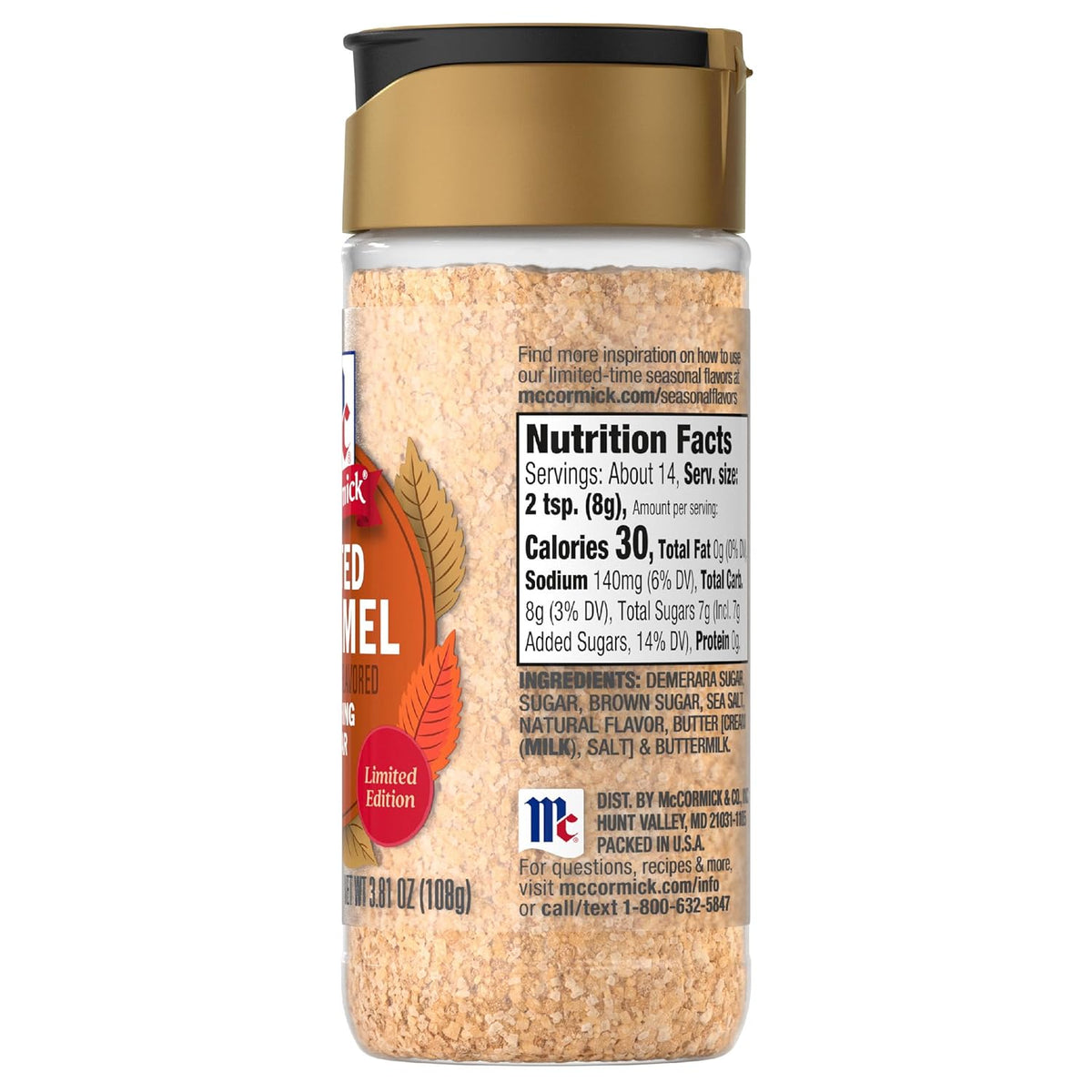 McCormick Finishing Sugar, Salted Caramel Signature Series – Premium Caramel Sea Salt Sugar for Curated Gift Baskets and Cheese Boards