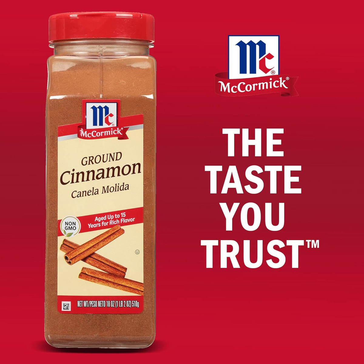 McCormick Ground Cinnamon, 18 oz – Premium 15-Year Aged Spice for Gourmet Baking