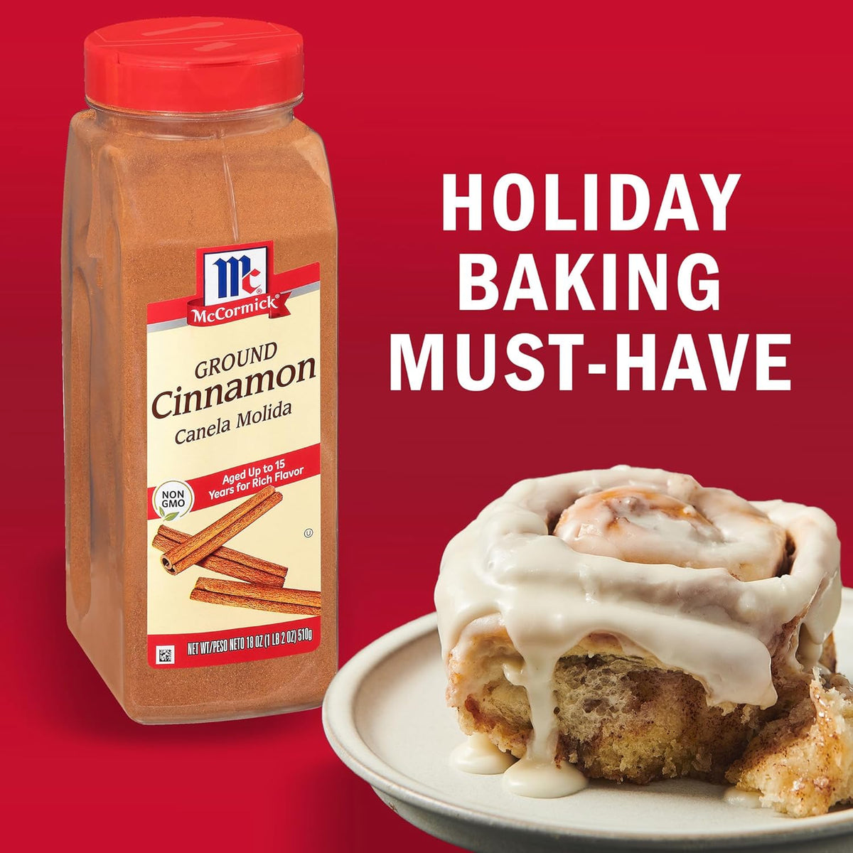 McCormick Ground Cinnamon, 18 oz – Premium 15-Year Aged Spice for Gourmet Baking