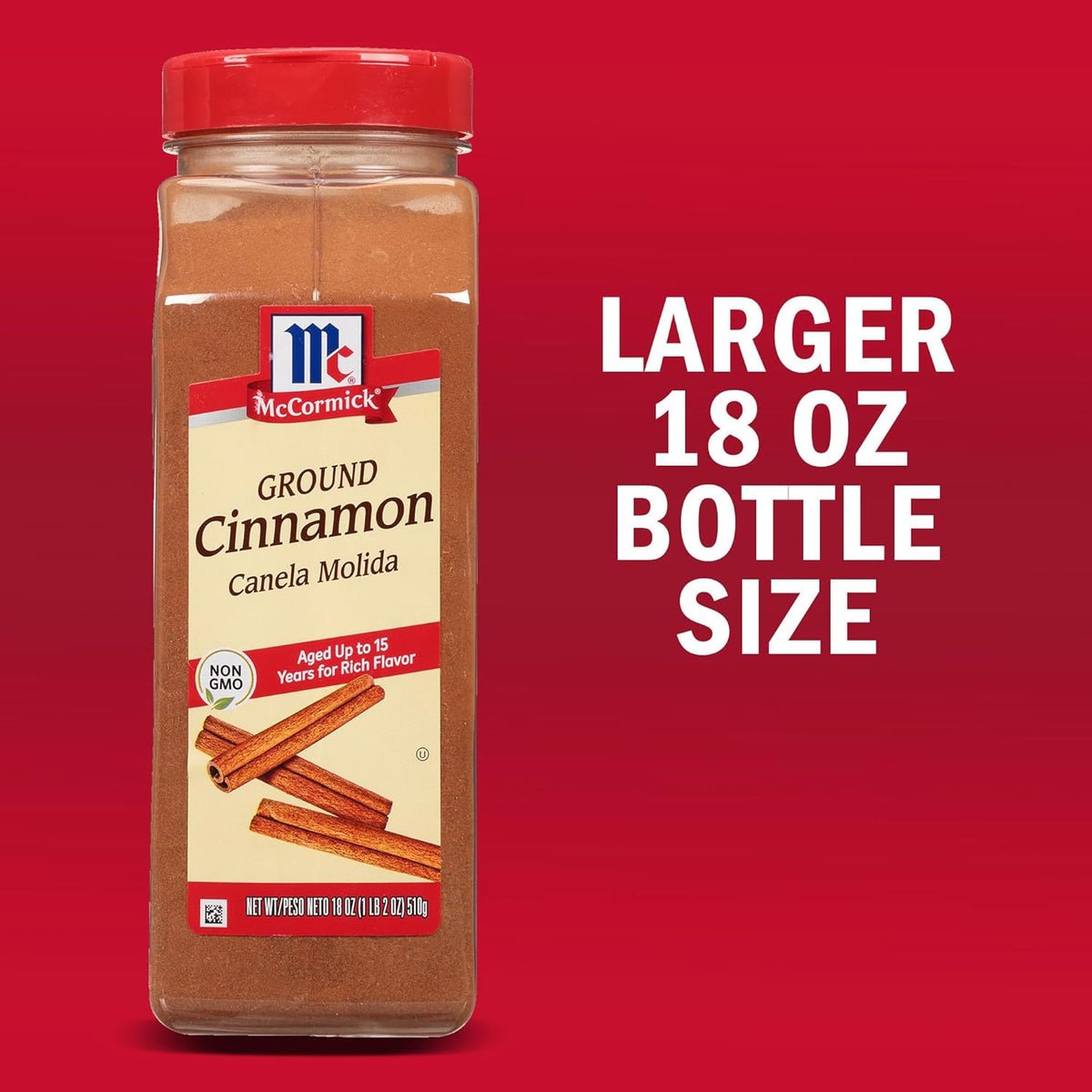 McCormick Ground Cinnamon, 18 oz – Premium 15-Year Aged Spice for Gourmet Baking