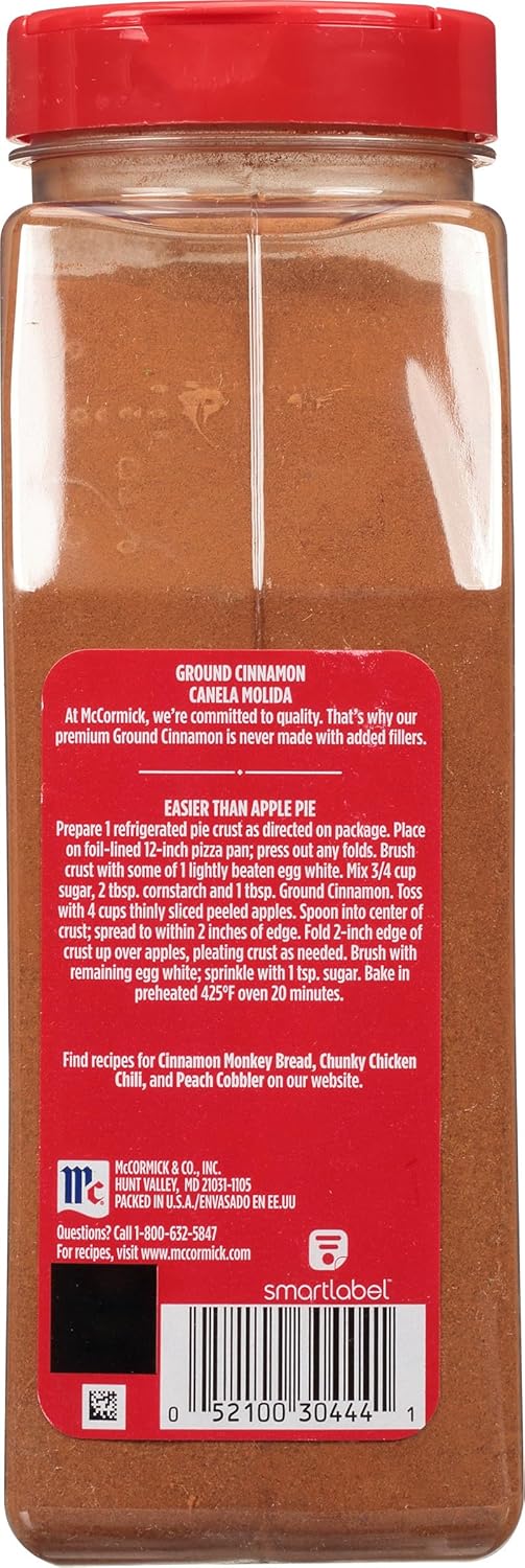 McCormick Ground Cinnamon, 18 oz – Premium 15-Year Aged Spice for Gourmet Baking
