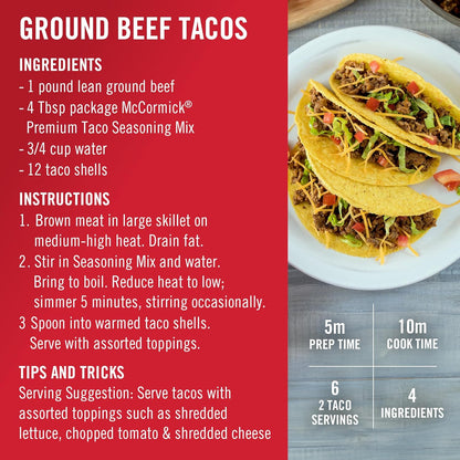 McCormick Premium Taco Seasoning Mix, 24 oz – Versatile Southwest Spice for the Home Kitchen