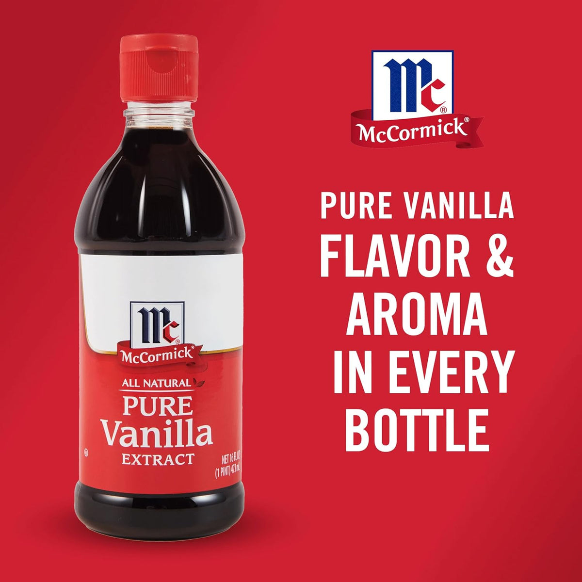McCormick Pure Vanilla Extract for Family Baking with Kids, Gluten Free and Non-GMO Flavoring for Child-Safe Home Kitchen