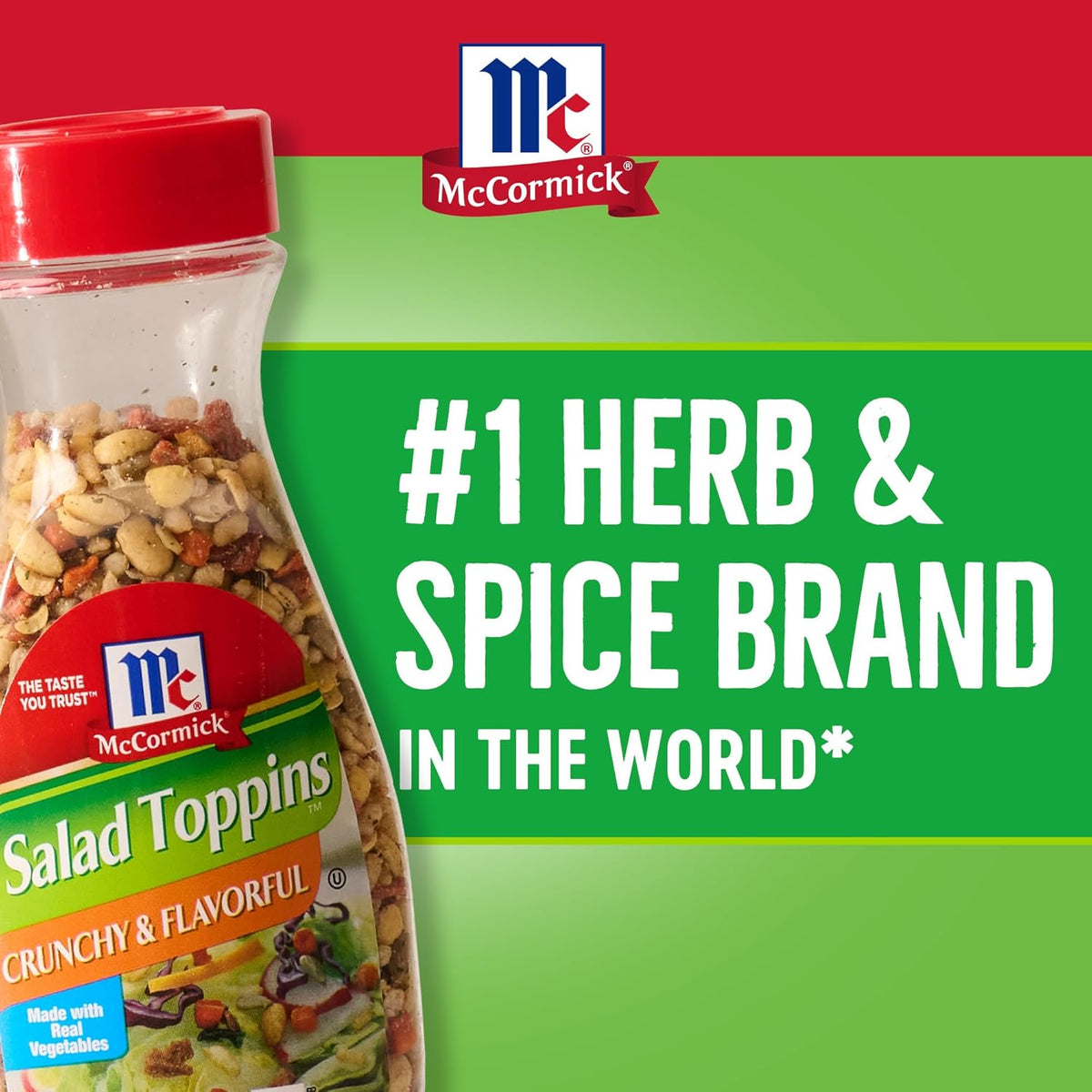 McCormick Salad Toppins Crunchy & Flavorful Guilt-Free Salad Crunch, Low-Calorie Topping for Veggie Meals