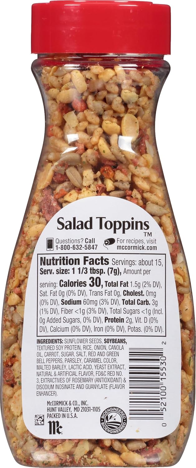 McCormick Salad Toppins Crunchy & Flavorful Guilt-Free Salad Crunch, Low-Calorie Topping for Veggie Meals