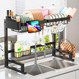 ADBIU Over The Sink Dish Drying Rack – Clean-Lined Small Space Storage for Studio Apartment Counters