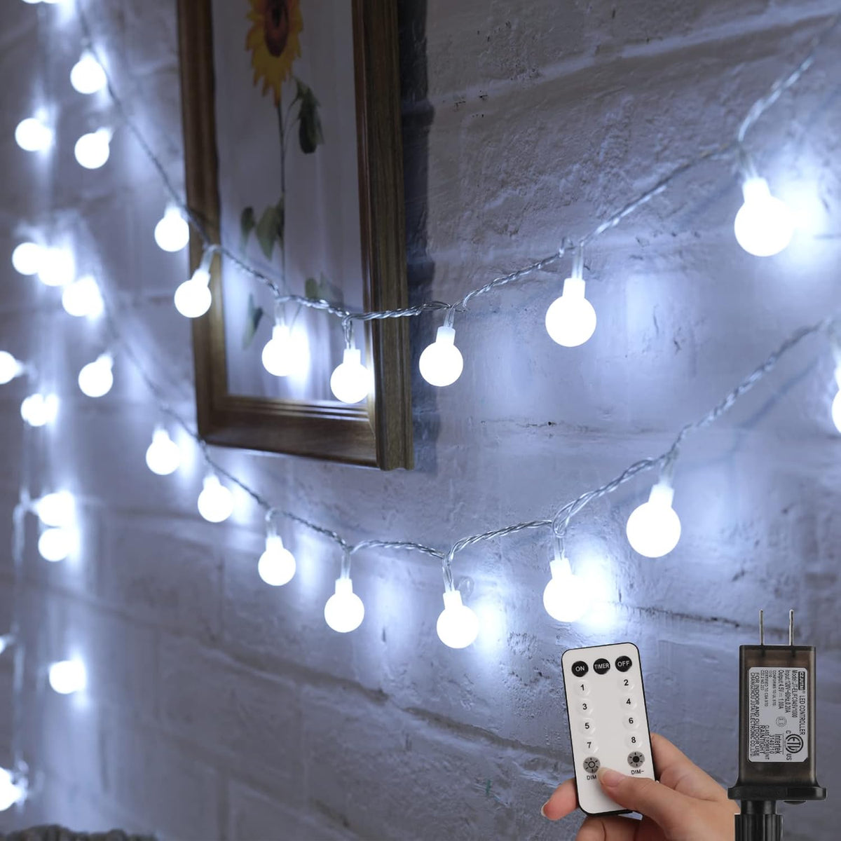 Minetom Globe String Lights – Christmas & Anniversary Gift for Couples, 66ft 200 LED Warm White Plug-in Fairy Lights with Remote Timer