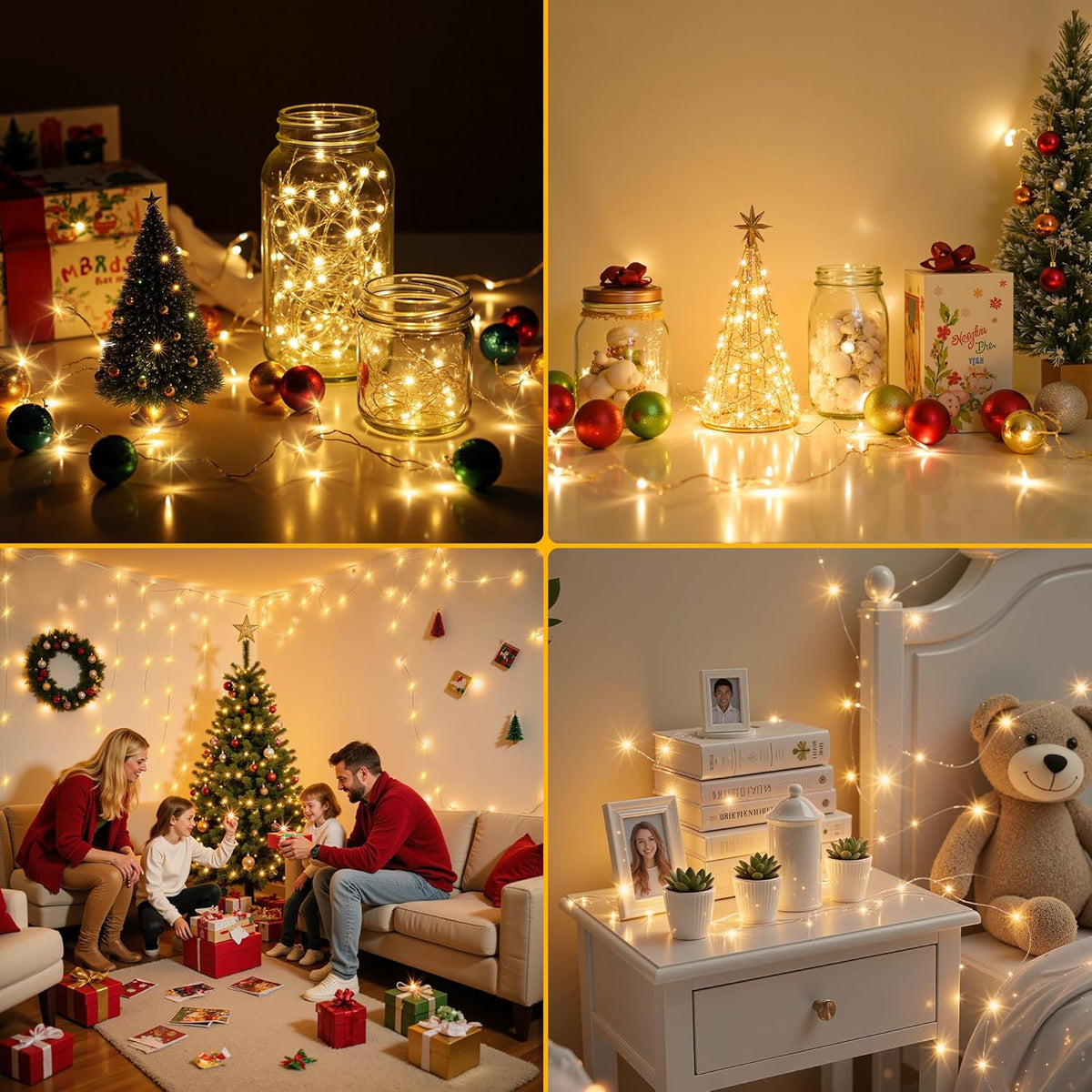Mlambert LED Fairy Lights Cool White 65.6FT – Wedding Shower and Bridal Gift, Rechargeable Centerpiece Lights for the Couple Setting Up Home