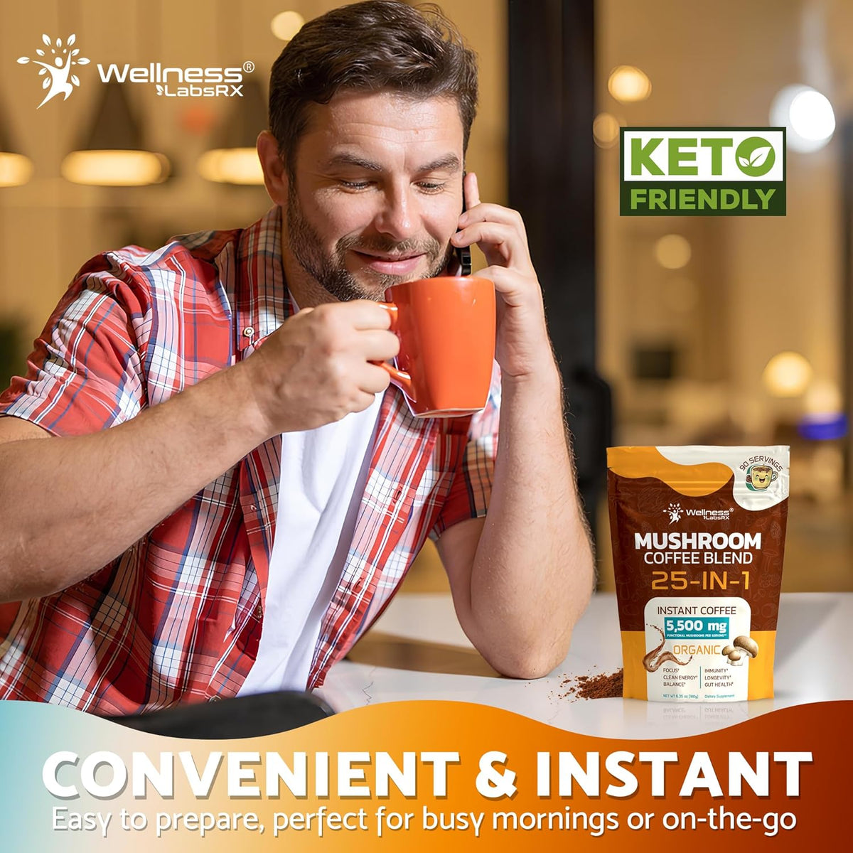 Mushroom Coffee Organic Instant – Birthday Gift for the Biohacker Who Has Tried Every Supplement