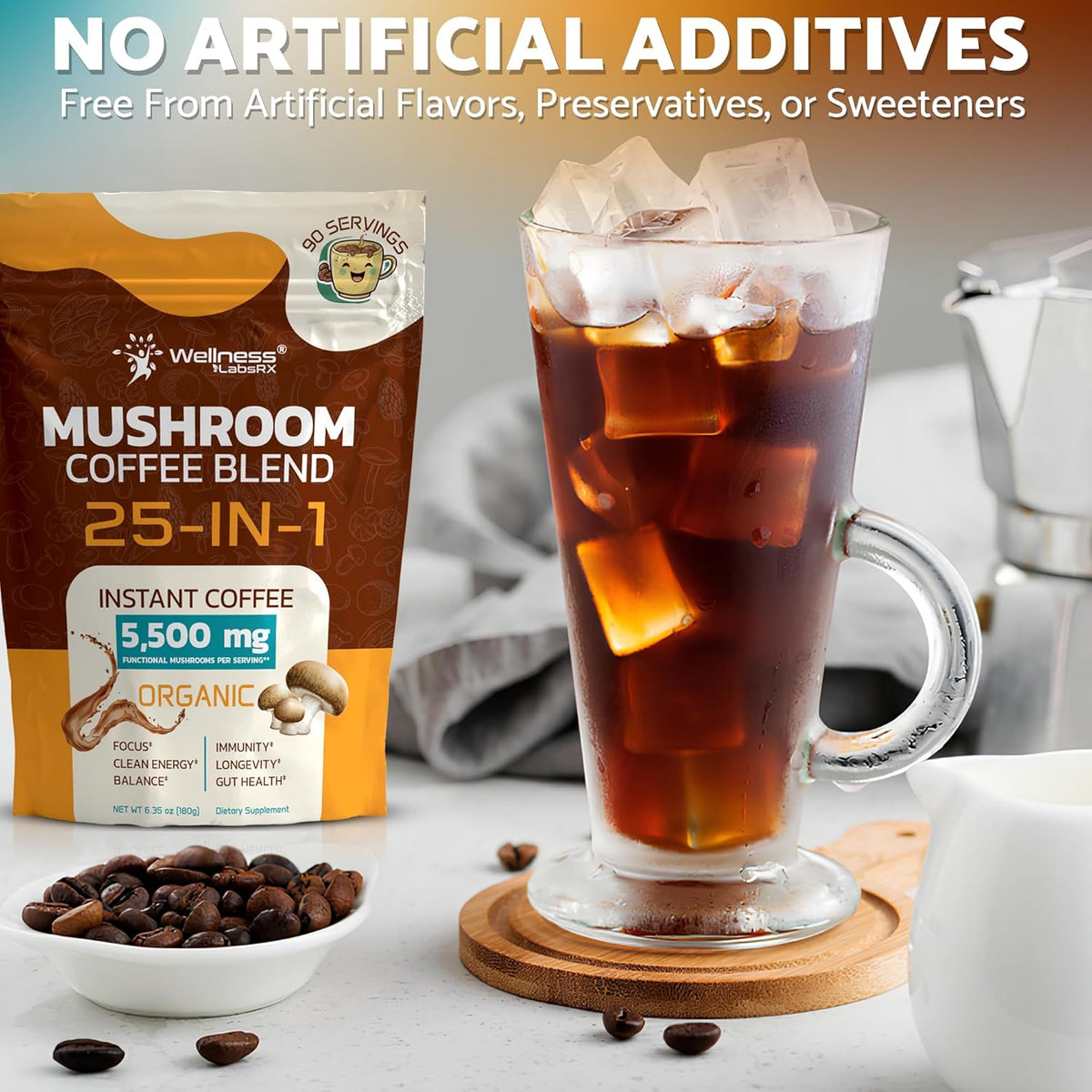 Mushroom Coffee Organic Instant – Birthday Gift for the Biohacker Who Has Tried Every Supplement