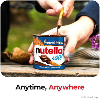 Nutella & GO! Chocolate Hazelnut Dip + Pretzels – Mid-Afternoon Focus Snack for Remote Workers, 1.9 oz x 10