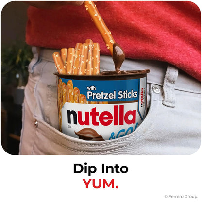 Nutella & GO! Chocolate Hazelnut Dip + Pretzels – Mid-Afternoon Focus Snack for Remote Workers, 1.9 oz x 10