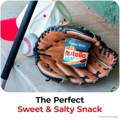Nutella & GO! Chocolate Hazelnut Dip + Pretzels – Mid-Afternoon Focus Snack for Remote Workers, 1.9 oz x 10