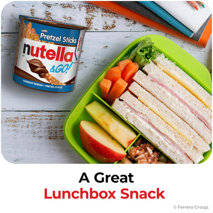 Nutella & GO! Chocolate Hazelnut Dip + Pretzels – Mid-Afternoon Focus Snack for Remote Workers, 1.9 oz x 10