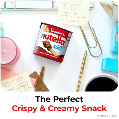 Nutella & GO! Hazelnut Spread and Breadsticks – Mess-Free Passenger Seat Snack for Long Drives, 10 Pack of 1.8 oz