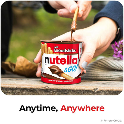 Nutella & GO! Hazelnut Spread and Breadsticks – Mess-Free Passenger Seat Snack for Long Drives, 10 Pack of 1.8 oz