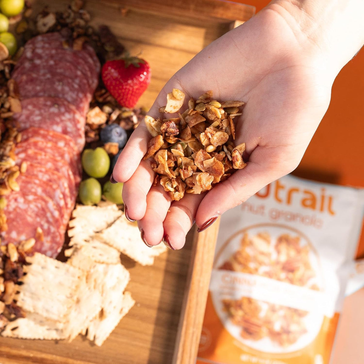 NuTrail Cinnamon Pecan Nut Granola – Self-Care Snack Drawer Essential for Sugar-Free Living