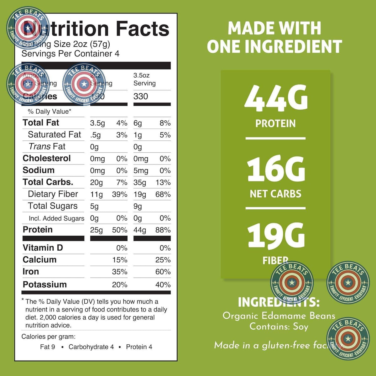 only 9g net carbs per 2oz serving for keto and diabetic compliance