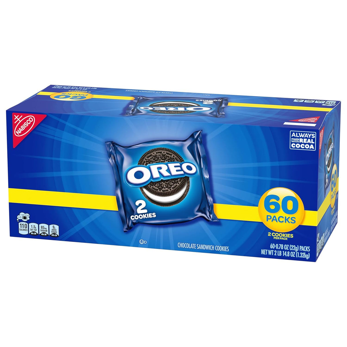 OREO Bulk Snack Packs, Pre-Portioned 2-Cookie Lunchbox Addition for Kids' School and Home Pantries