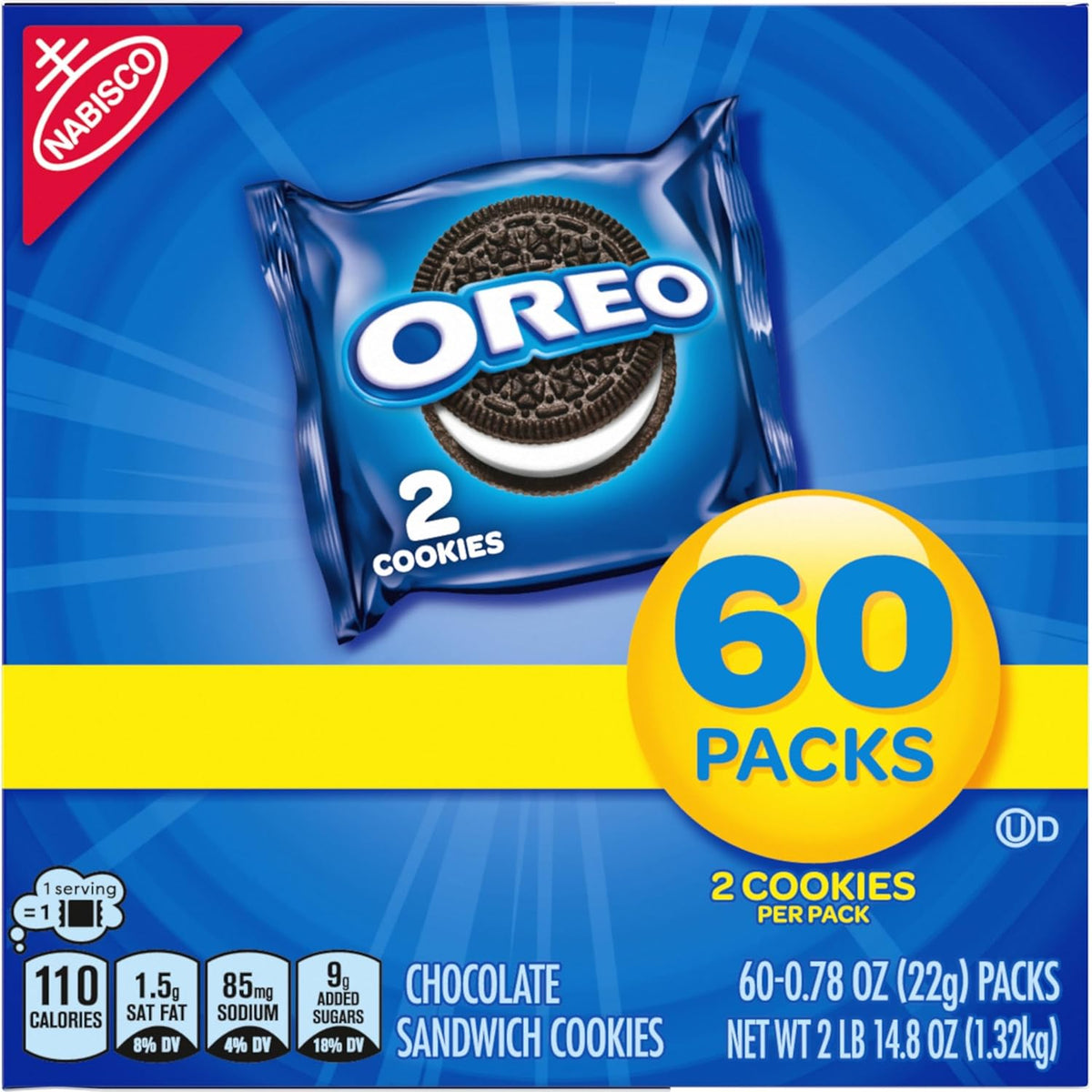 OREO Bulk Snack Packs, Pre-Portioned 2-Cookie Lunchbox Addition for Kids' School and Home Pantries