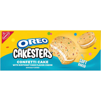 OREO Cakesters Confetti Cake Soft Snack Cakes – Office Desk Drawer Snack for Coworkers, 5 Individually Wrapped Packs