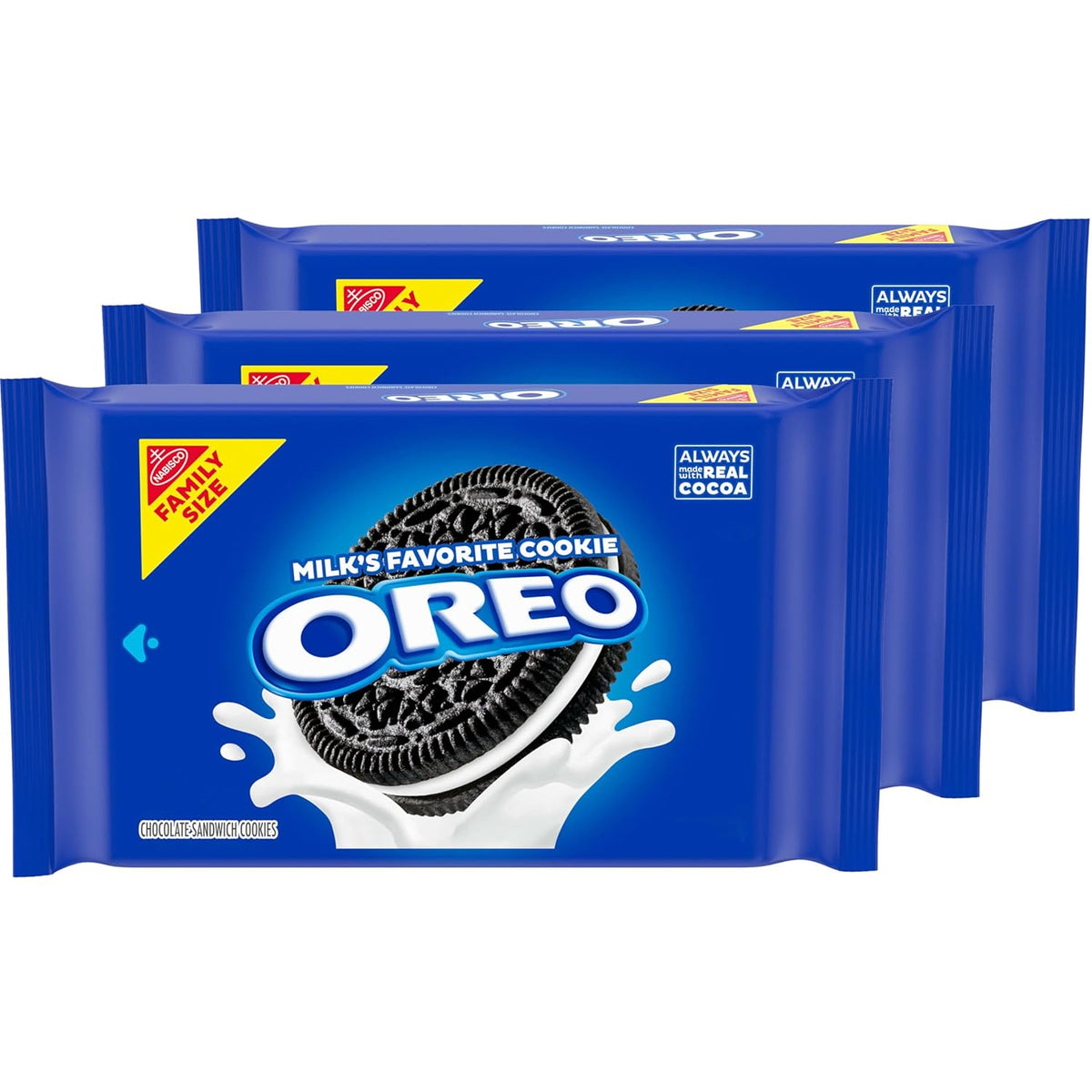 OREO Chocolate Sandwich Cookies, Family Size Variety 3-Pack – Lunchbox & Playdate Snack, Kosher Certified