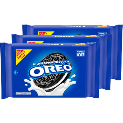 OREO Chocolate Sandwich Cookies, Family Size Variety 3-Pack – Lunchbox & Playdate Snack, Kosher Certified