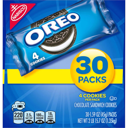 OREO Chocolate Sandwich Cookies Snack Packs – Picnic and Outdoor Party Treat, Travel-Friendly Wraps