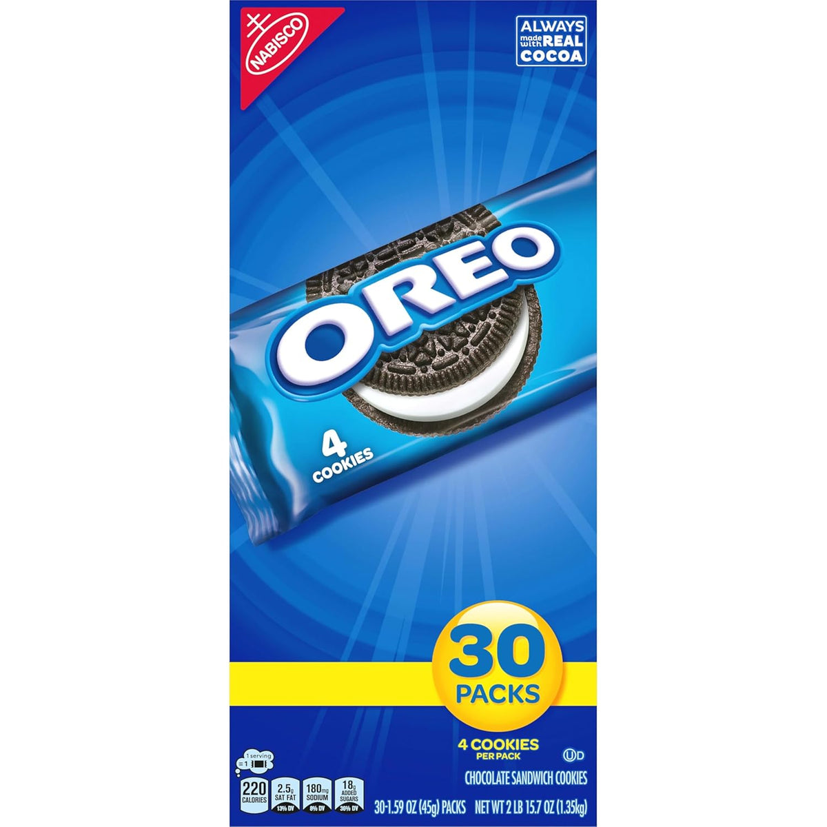 OREO Chocolate Sandwich Cookies Snack Packs – Picnic and Outdoor Party Treat, Travel-Friendly Wraps