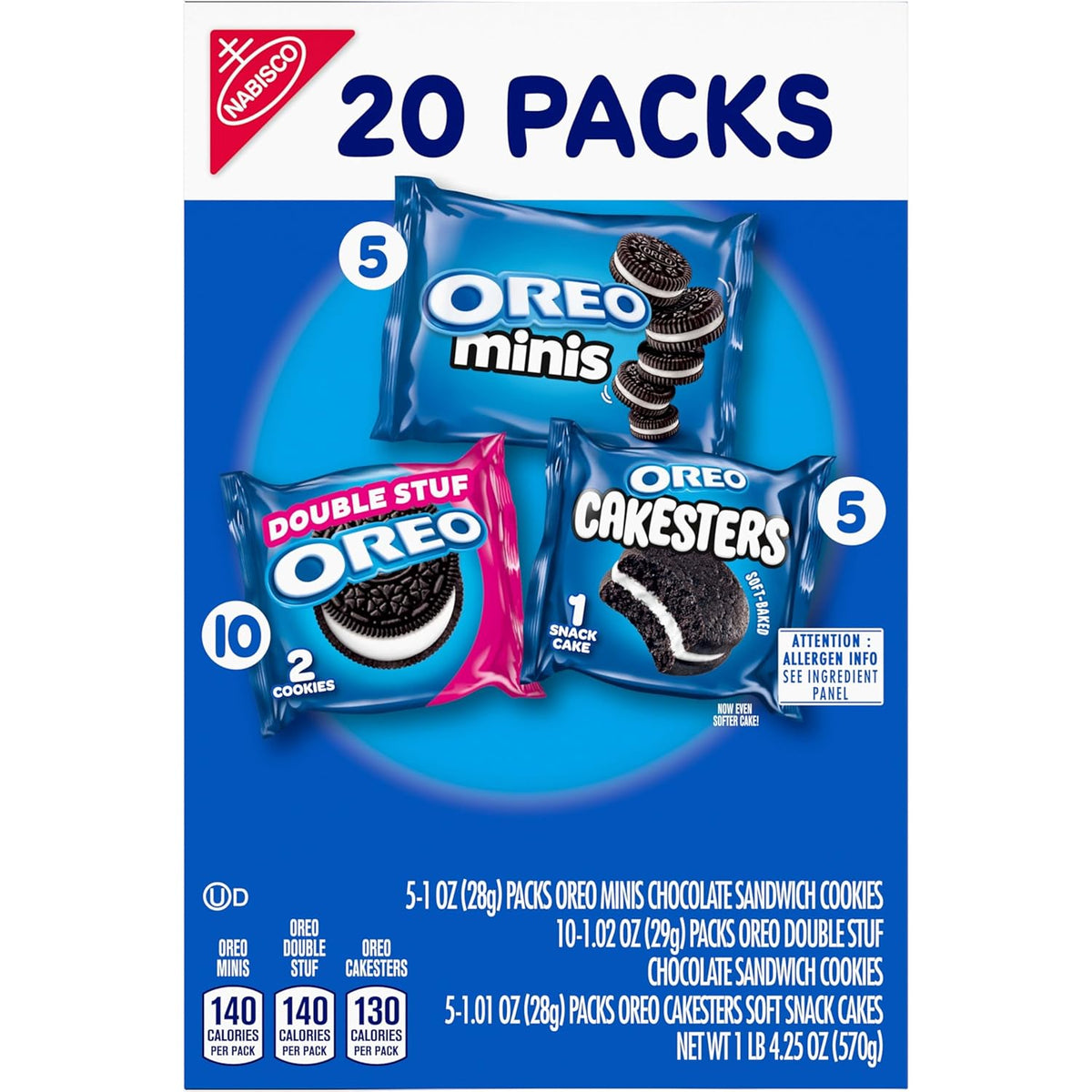 OREO Lovers Variety Pack – Road Trip Snacks for Car Cup Holders, 20 Single-Serve Packs