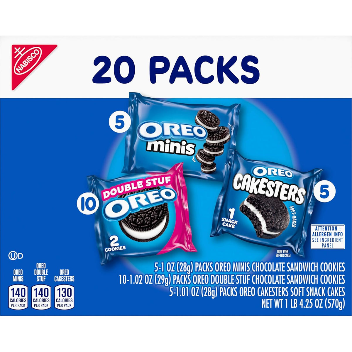 OREO Lovers Variety Pack – Road Trip Snacks for Car Cup Holders, 20 Single-Serve Packs