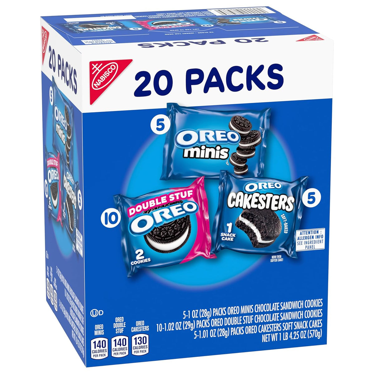 OREO Lovers Variety Pack – Road Trip Snacks for Car Cup Holders, 20 Single-Serve Packs