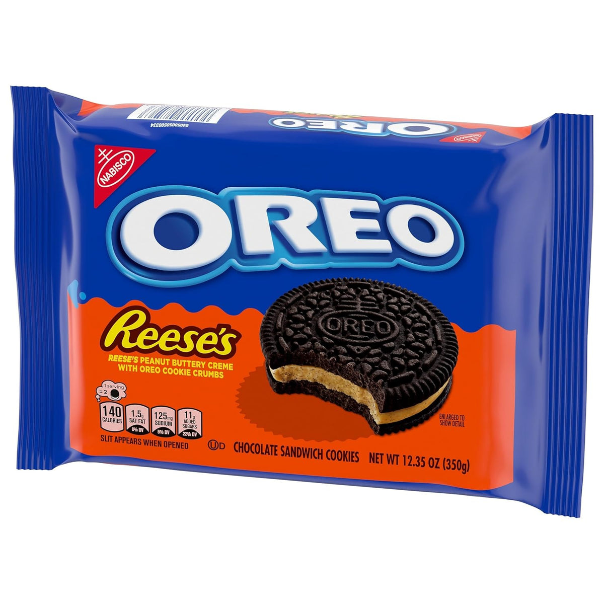 OREO REESE'S Peanut Butter Creme Cookies – Portable Snack for Camping and Hiking Trips, Kosher Cookies, 12.35 oz