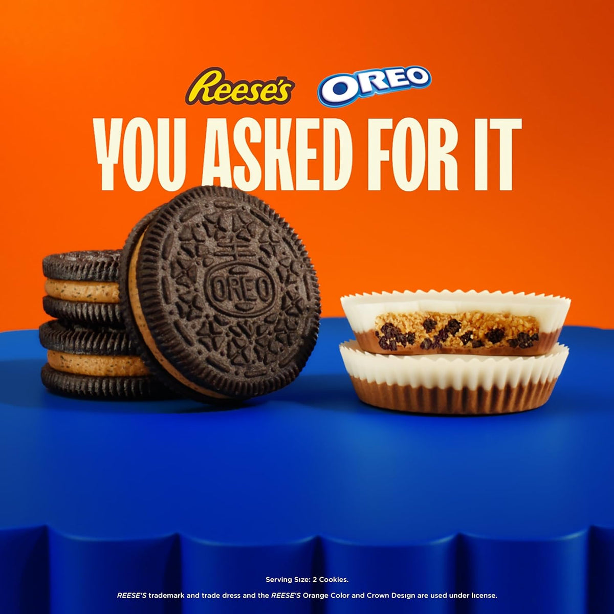 OREO REESE'S Peanut Butter Creme Cookies – Portable Snack for Camping and Hiking Trips, Kosher Cookies, 12.35 oz