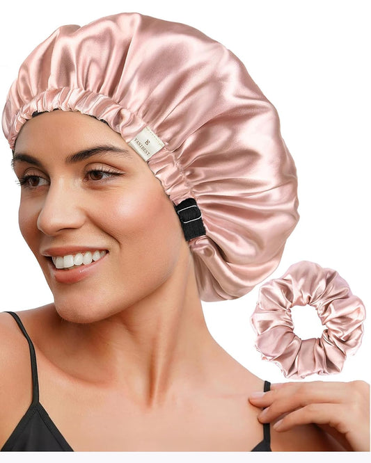 patented adjustable elastic band that fits varied head circumferences without slipping or constricting