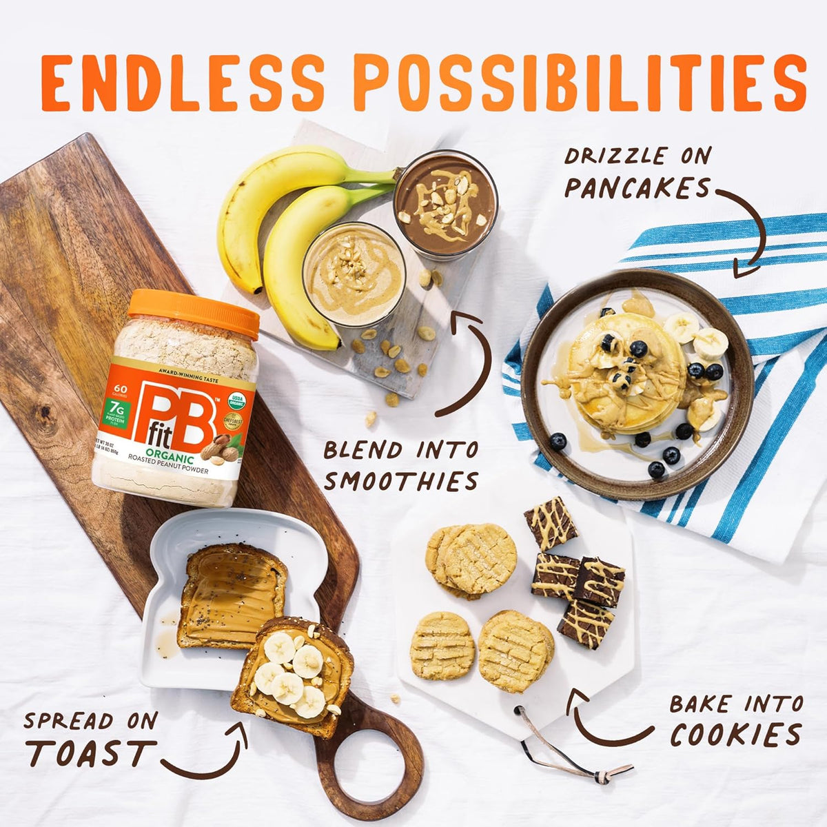 PBfit Powdered Peanut Spread – Non-GMO Snack Topping for Kid-Friendly Açaí Bowls