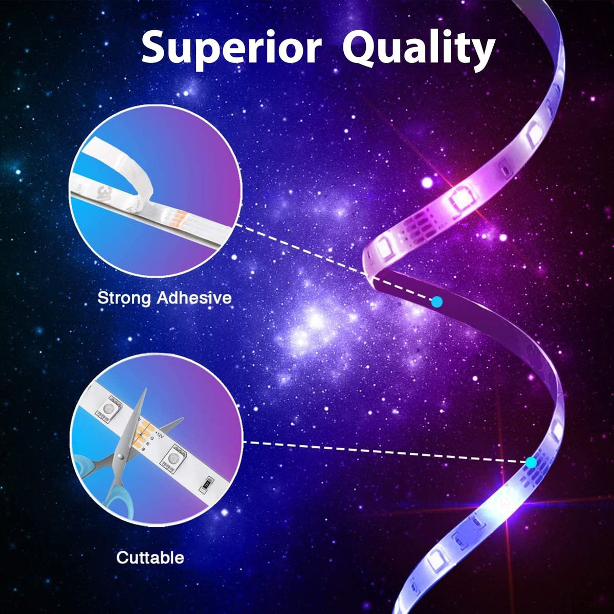 PHOPOLLO Smart LED Strip Lights – Nightly Ritual Mood Lighting with Custom Color Programming