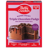 Betty Crocker Super Moist Triple Chocolate Fudge Cake Mix for Kids Birthday Parties, Easy 3-Ingredient Family Baking 13.25 oz