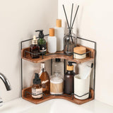 2-Tier Wood Desk Organizer for Home Office Focus, Stationery and Supply Corner Shelf