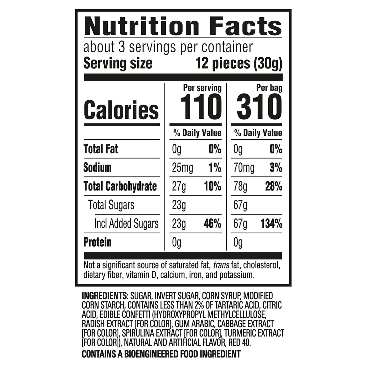 resealable bag container type sized for single-event sharing or extended snacking